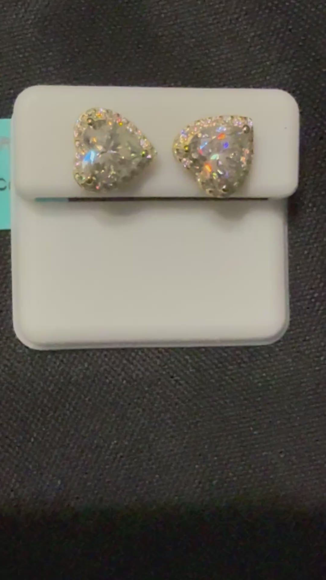 4ctw Moissanite Heart Shaped Earrings