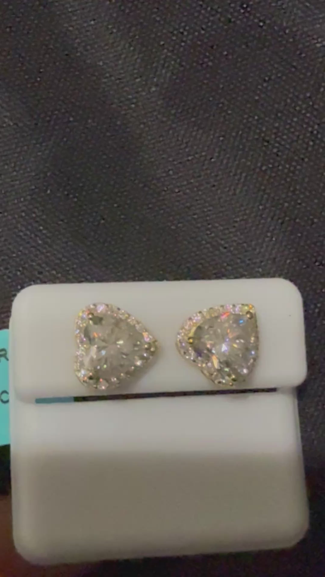 4ctw Moissanite Heart Shaped Earrings